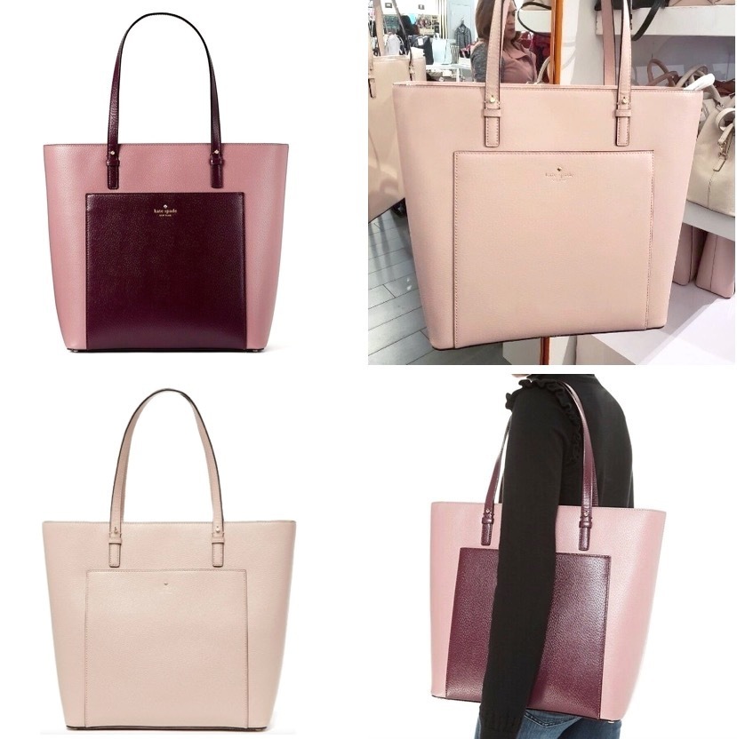 セールkate spade Grand Street Sadieトップジップレザートート