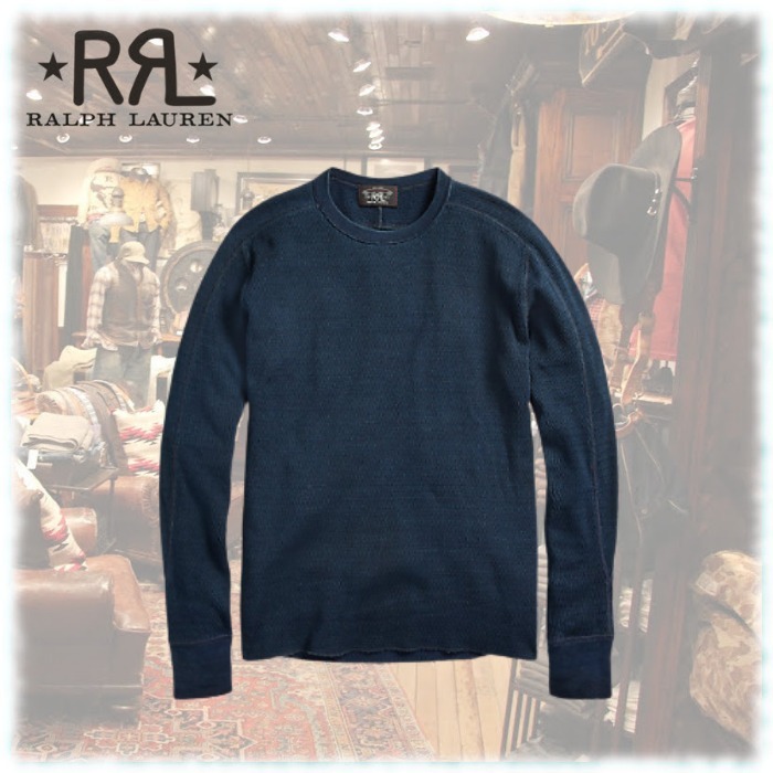 希少☆ RRL(ダブルアールエル)インディゴ ジャカード スウェット
