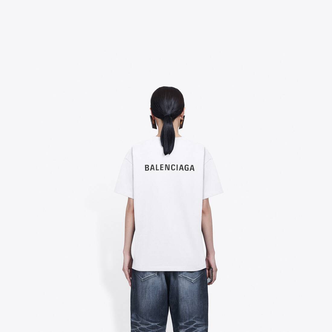 BALENCIAGA Tシャツ・カットソー ◆バレンシアガ◆ロゴ ワイドフィット コットンTシャツ 2色展開(13)