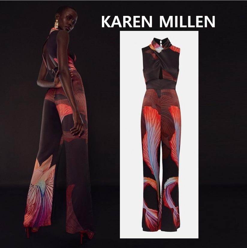 【ラッピング不可】 大きいサイズ/プラスサイズ【KarenMillen】Twist Front Jumpsuit オールインワン・サロペット 【ラッピング不可】 大きいサイズ/プラスサイズ【KarenMillen】Twist Front Jumpsuit オールインワン・サロペット