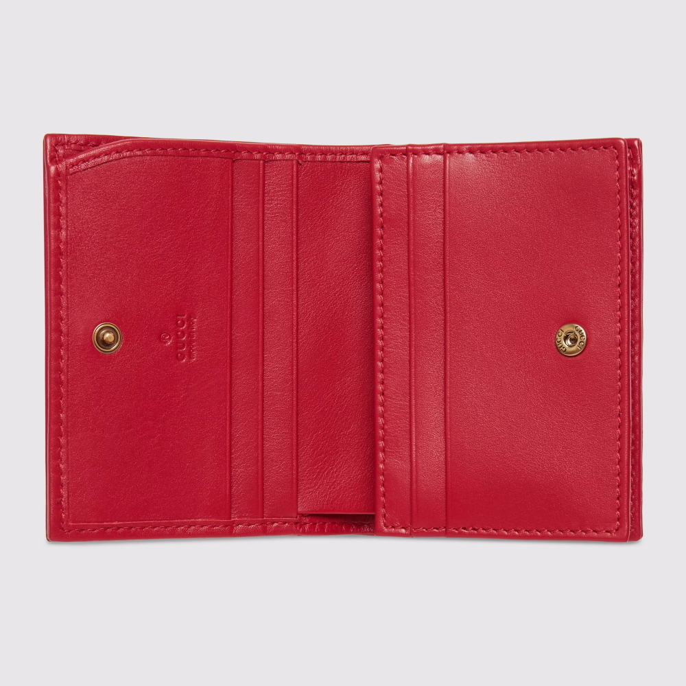 【国内発送★GUCCI】〔GG マーモント〕 レザー カードケース ダブルG カードケース ウォレット（コイン＆紙幣入れ付き
