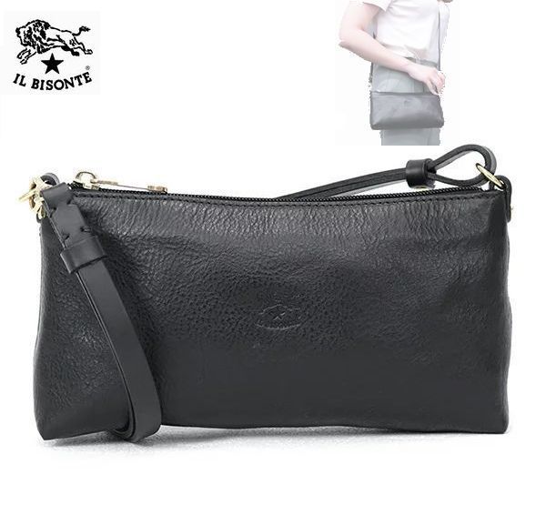 ★IL BISONTE★ レディース ショルダーバッグ ブラック
