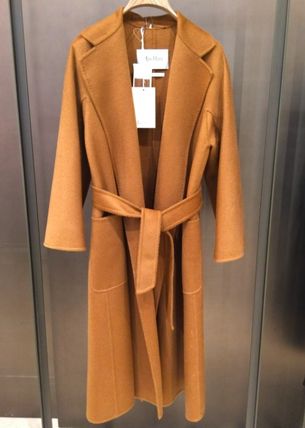 MaxMara Wrap Casual Style Cashmere Plain Long Party Style Office Style