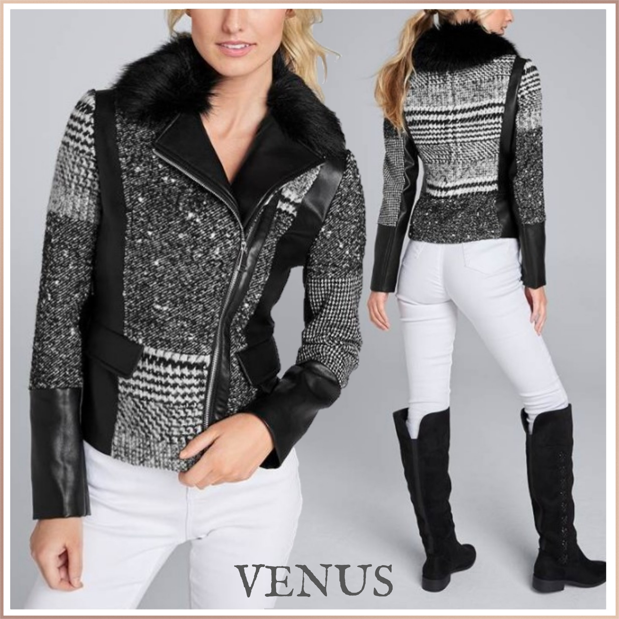 【国内在庫】 【Venus】ファートリム パッチワーク ジャケット☆クロップド丈 ジャケット 【国内在庫】 【Venus】ファートリム パッチワーク ジャケット☆クロップド丈 ジャケット