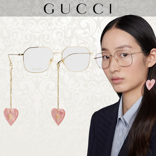 21AW GUCCIグッチ ハート型チャーム付きスクエアサングラス