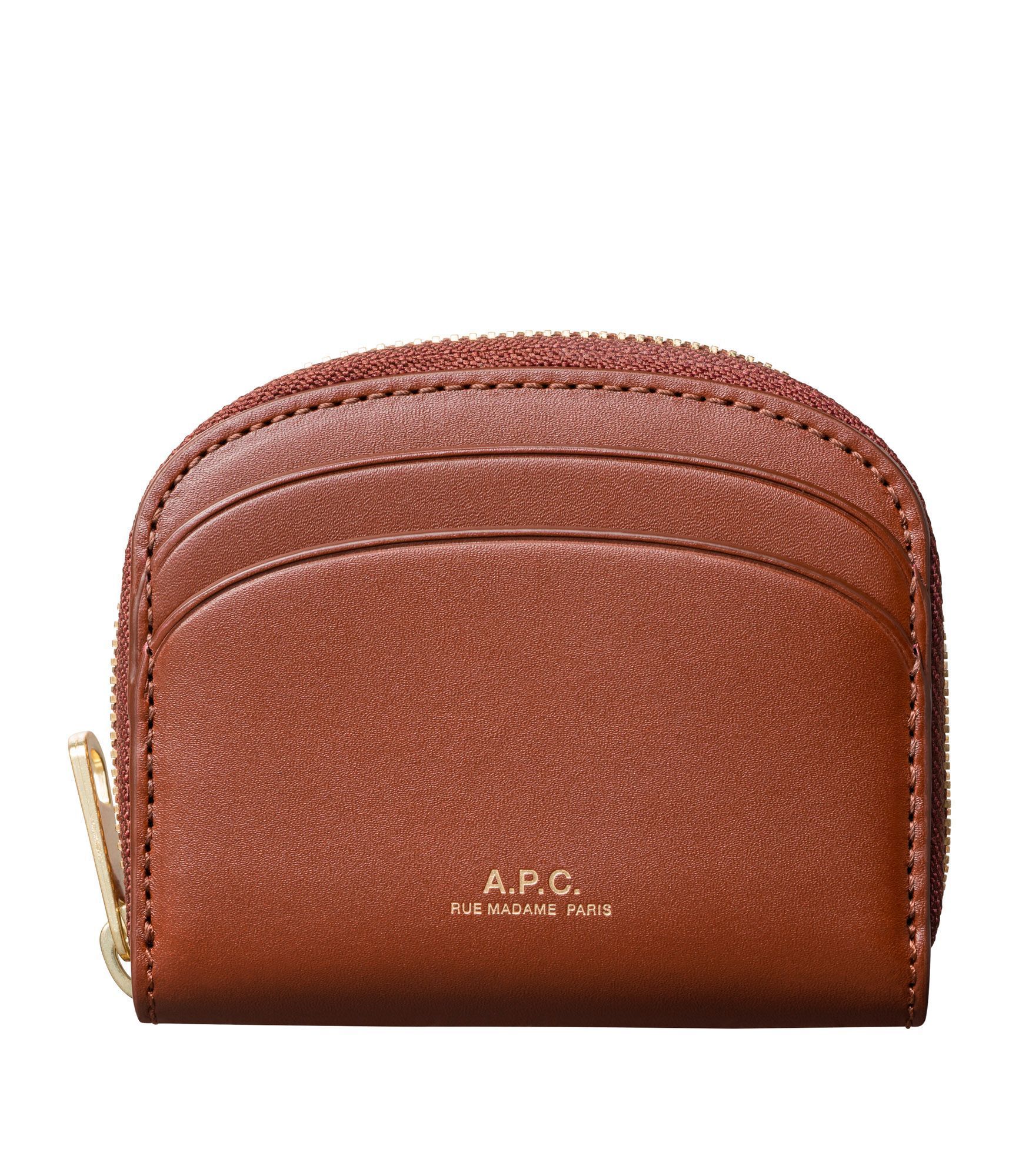A.P.C. 財布 ラウンドジップ ハーフムーン レザー クロコ型押し