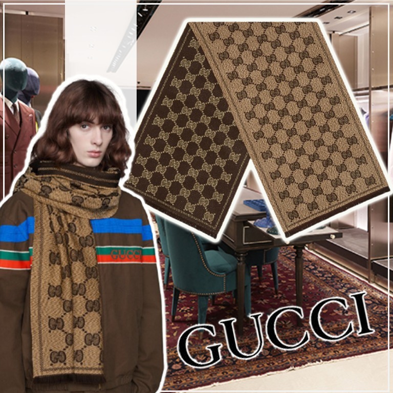 すぐ届く!GUCCI GG ウールジャカード スカーフマフラー*ギフト マフラー すぐ届く!GUCCI GG ウールジャカード スカーフマフラー*ギフト マフラー