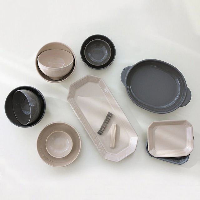 ssueim 食器(皿) 韓国人気【用い Ssueim】Terre GrayBeige 2人用 食器セット14P(8)