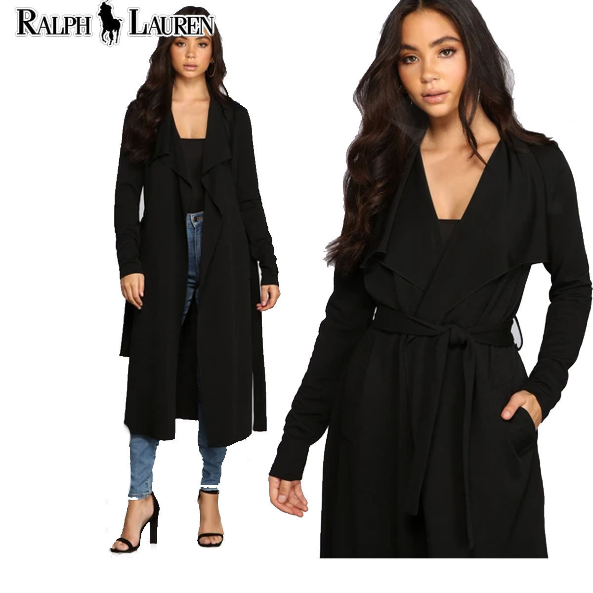 特価！Ralph Lauren ★厚いコート★ Crepe Drape Front Wrap