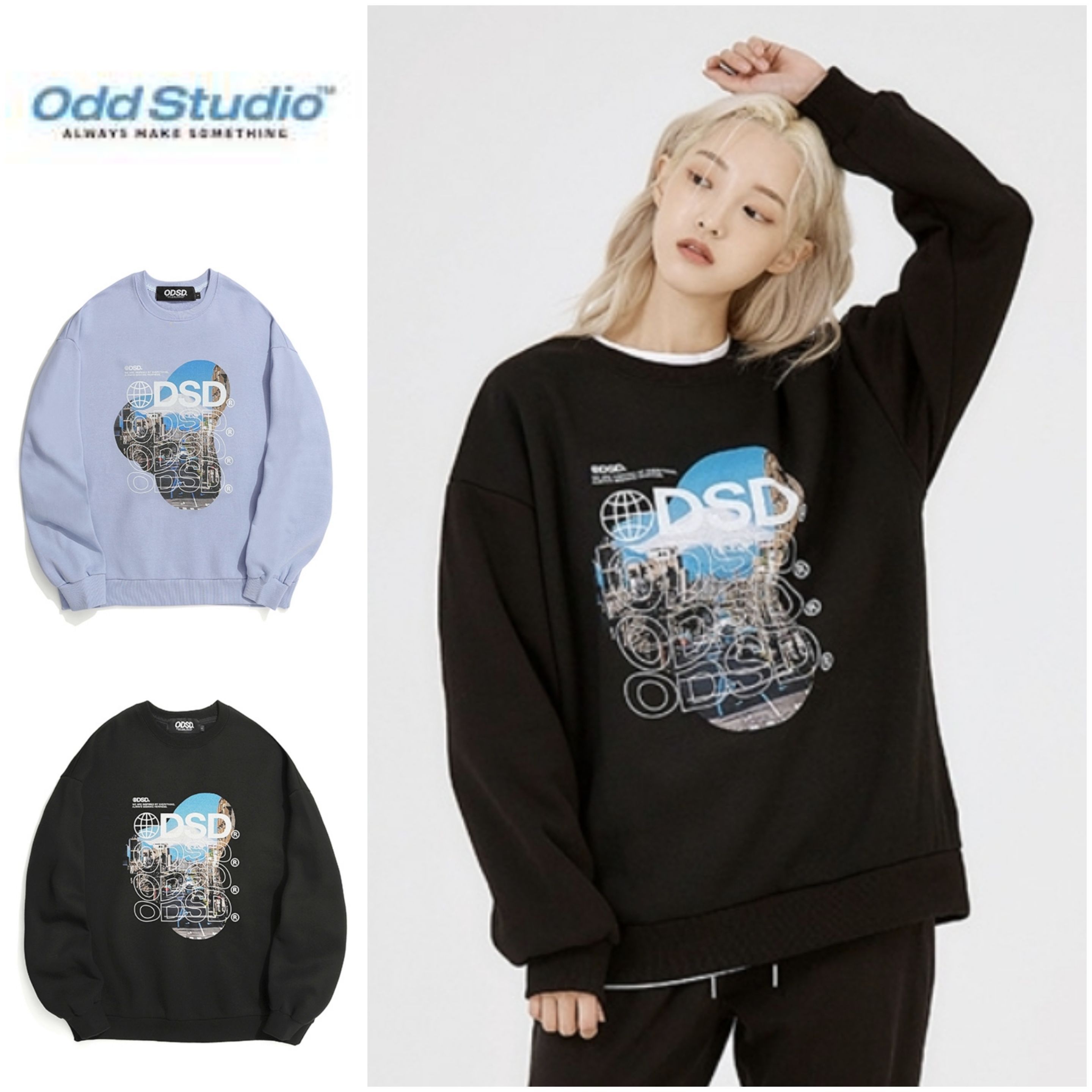さらに割引◆ODD STUDIO◆WORLD DIGITAL PRINTING SWEAT SHIRT