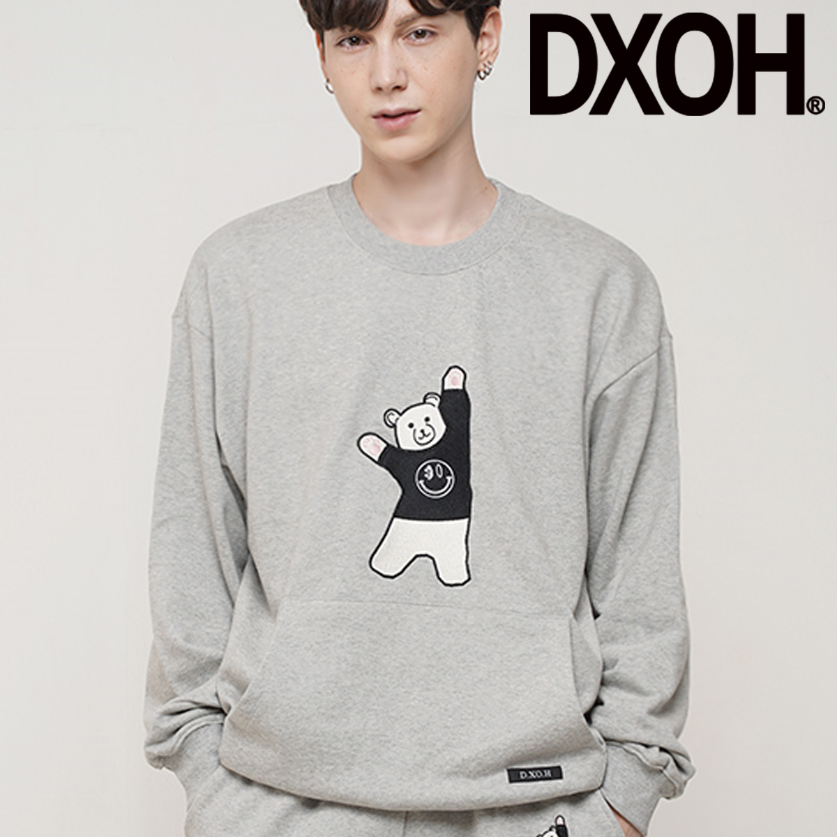 ★DXOH★BEAR EMBROIDER MTM [GREY]★正規品/韓国直送料込/人気
