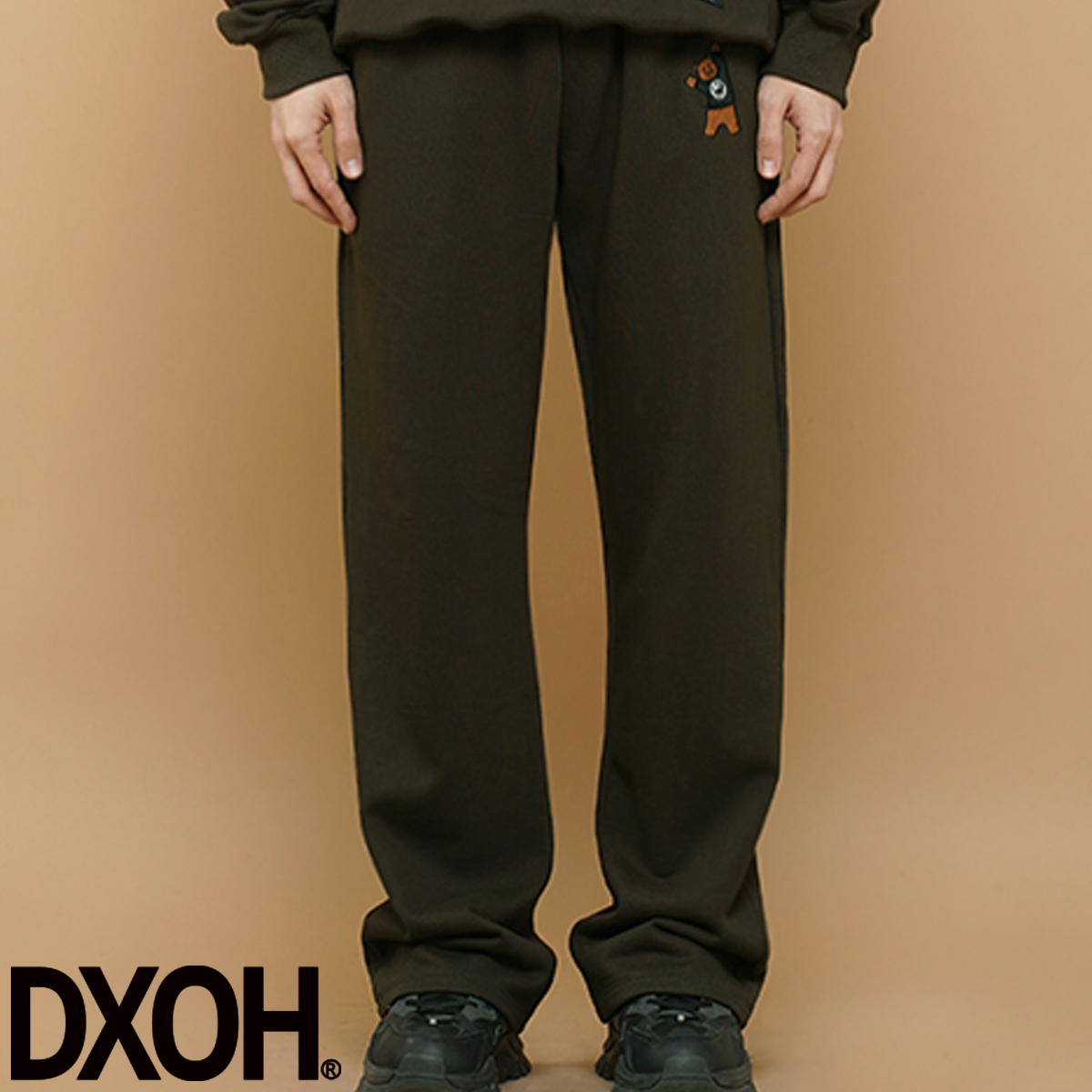 ★DXOH★BEAR EMBROIDER PANTS [KHAKI]★正規品/韓国直送料込