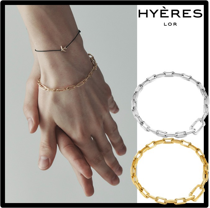 ★関税込★Hyeres lor★Name Silver Bold chain Bracele.t★