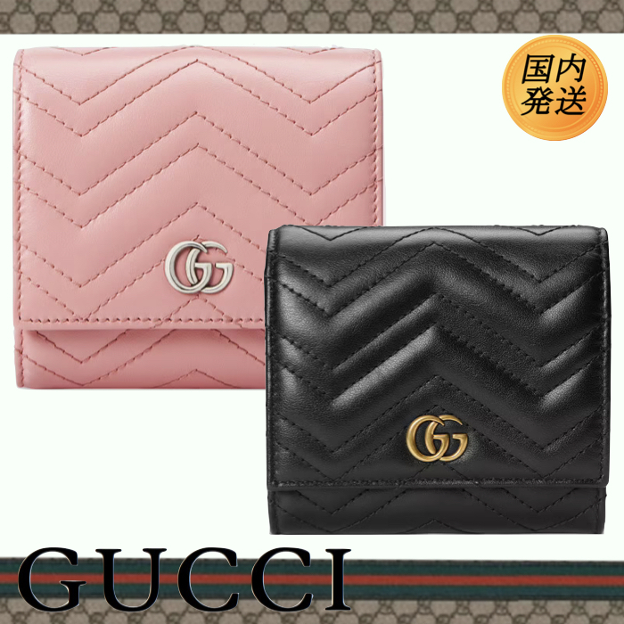 【国内発送★GUCCI】GGマーモント ロゴ カードケース 財布 2色