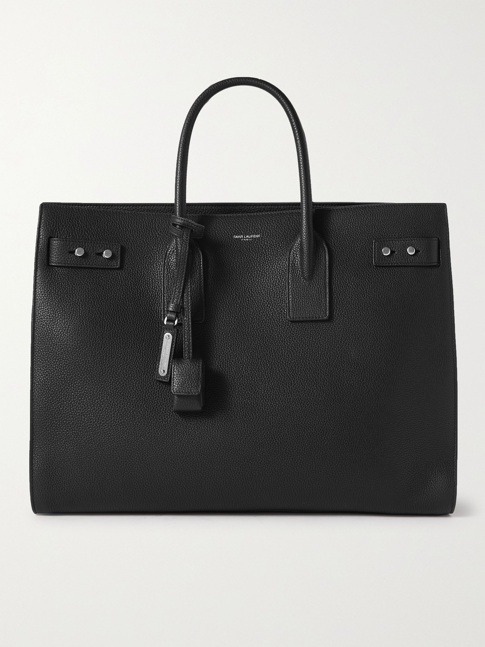 Saint Laurent☆ Croc-Effectレザートートバッグ ブラック