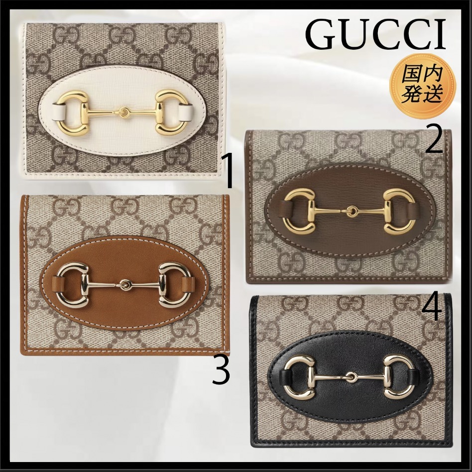 【国内発送★GUCCI】ホースビット 1955 カードケース ロゴ 財布