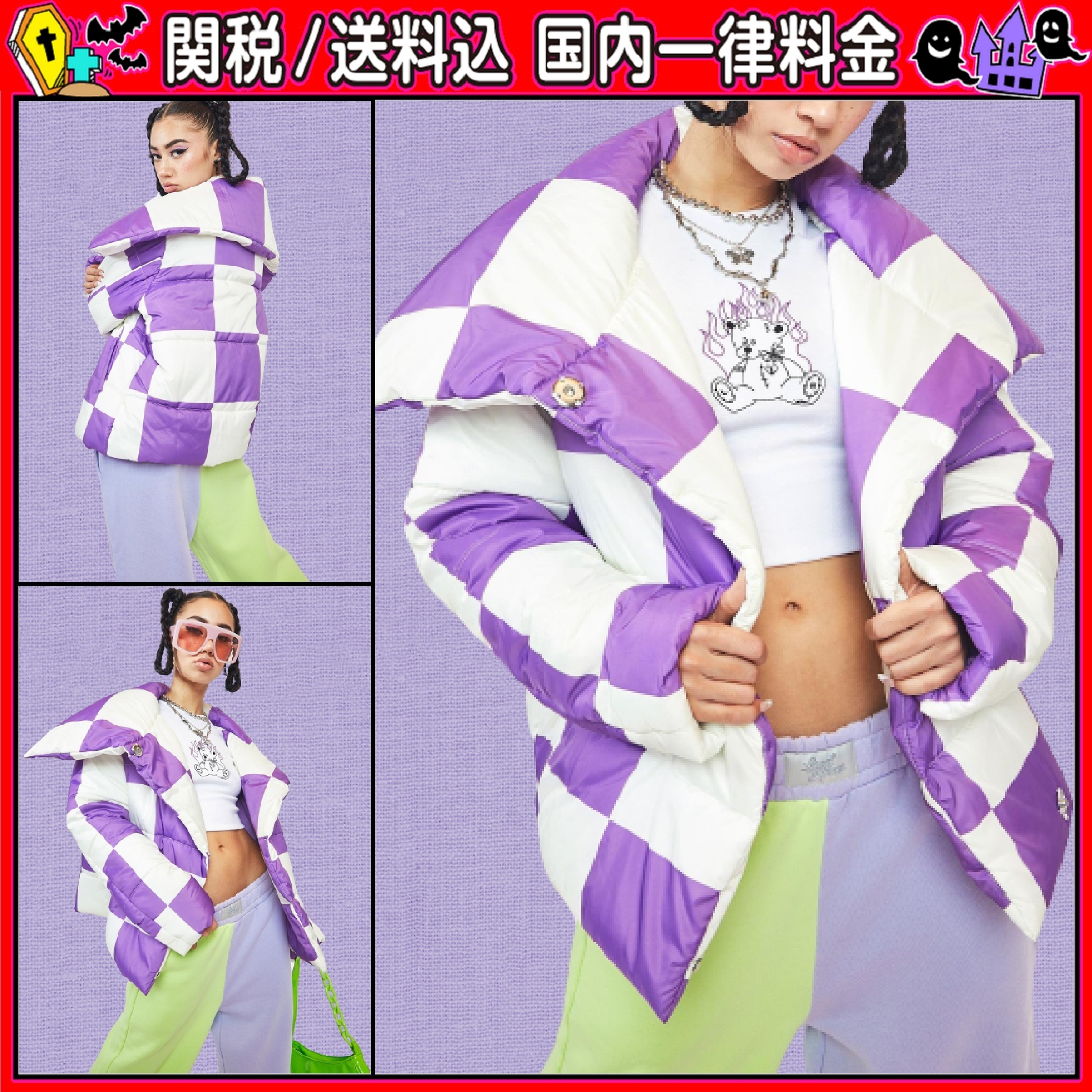 DOLLS KILL_Girlfriend Material_チェッカーパフジャケット ジャケット DOLLS KILL_Girlfriend Material_チェッカーパフジャケット ジャケット