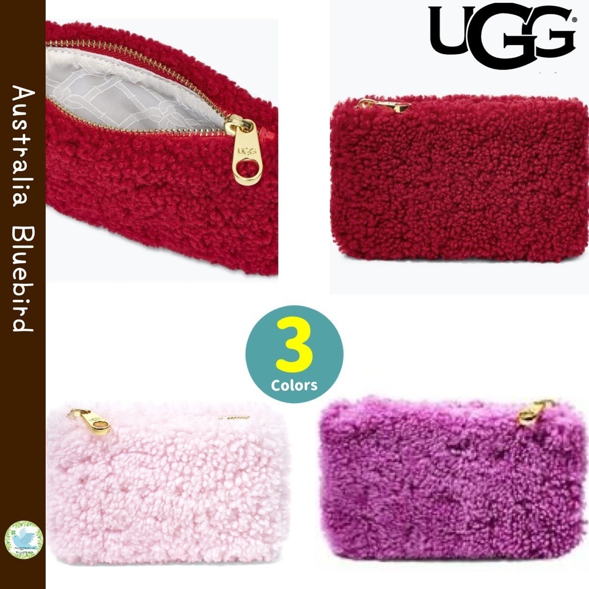 セール★UGG★シープスキン ジップ付きポーチ スモール