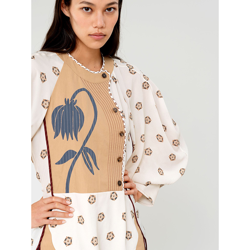 Chloe ブラウス・シャツ ◆Chloe 21SS 最新作◆パッチワーク プリントブラウス◆White◆(4)