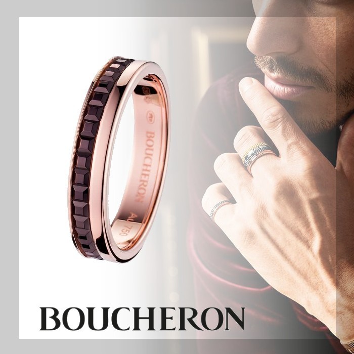 国内発◆BOUCHERON キャトル クラシック リング ハーフ 18K PK 国内発◆BOUCHERON キャトル クラシック リング ハーフ 18K PK