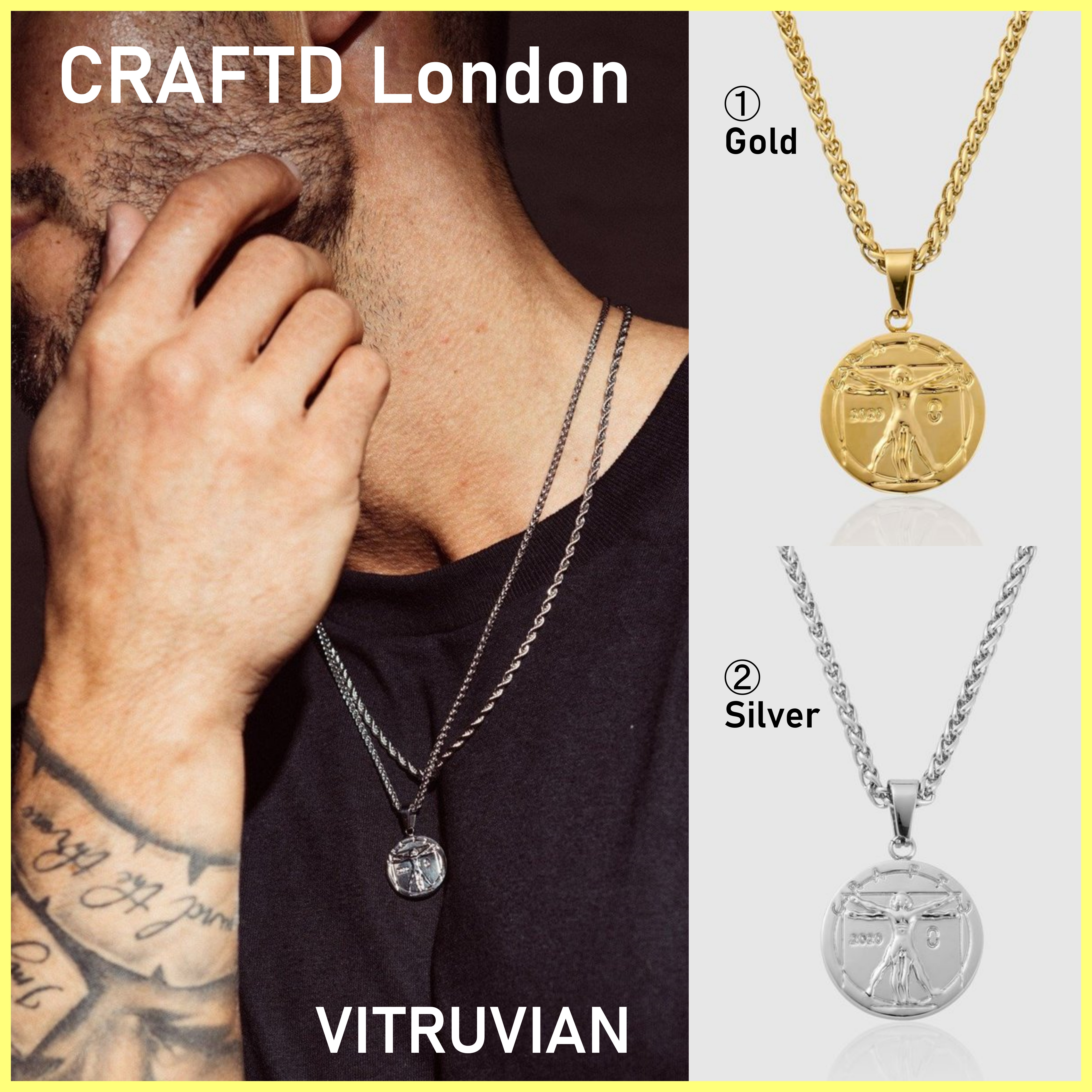 送料関税込【CRAFTD London】VITRUVIAN ネックレス (2色) 国内発