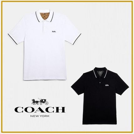 Coach Polos Unisex Cotton Short Sleeves Logo Polos