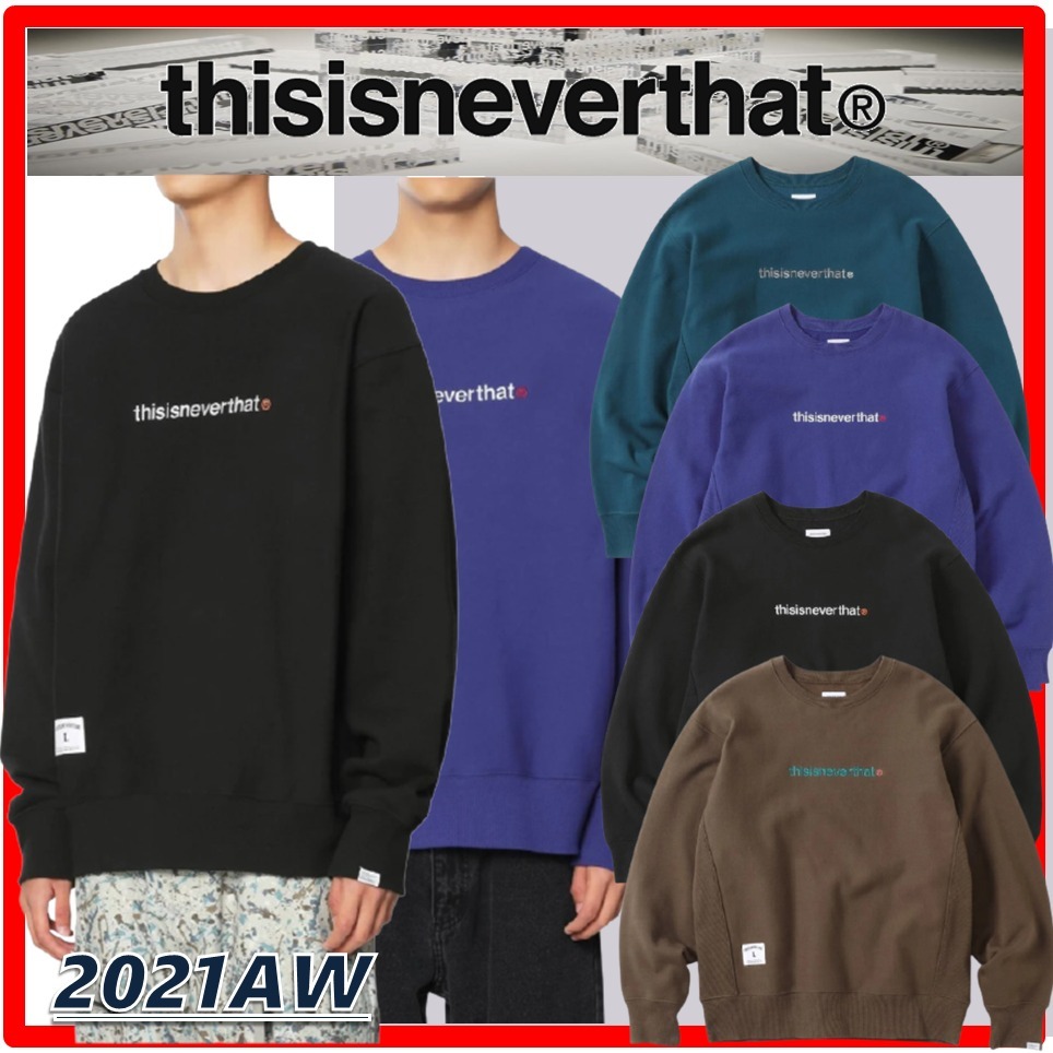 完璧 ★21AW 新作★【thisisneverthat】★SPORT クルーネック T-Logo スウェット・トレーナー 完璧 ★21AW 新作★【thisisneverthat】★SPORT クルーネック T-Logo スウェット・トレーナー