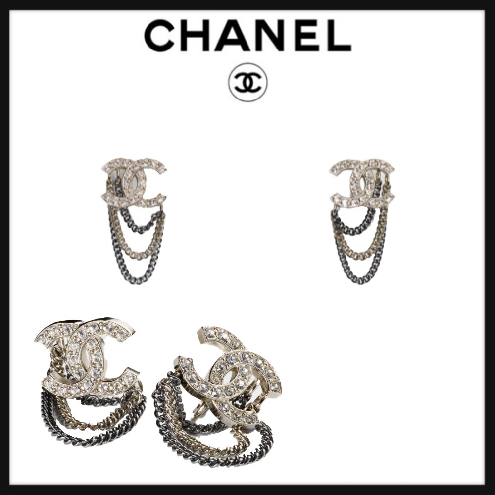 エレガント》CHANEL シャネル☆ピアス メタル & ストラス (CHANEL ...