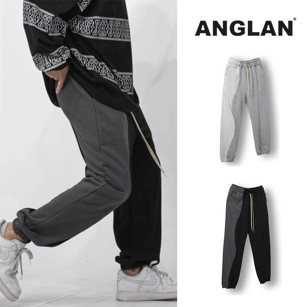 【ANGLAN】Color Block Wave Jogger Pants