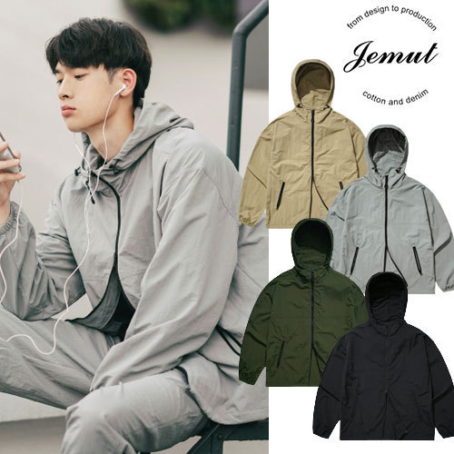 【JEMUT】★21AW★Square フードナイロンジップアップジャケット