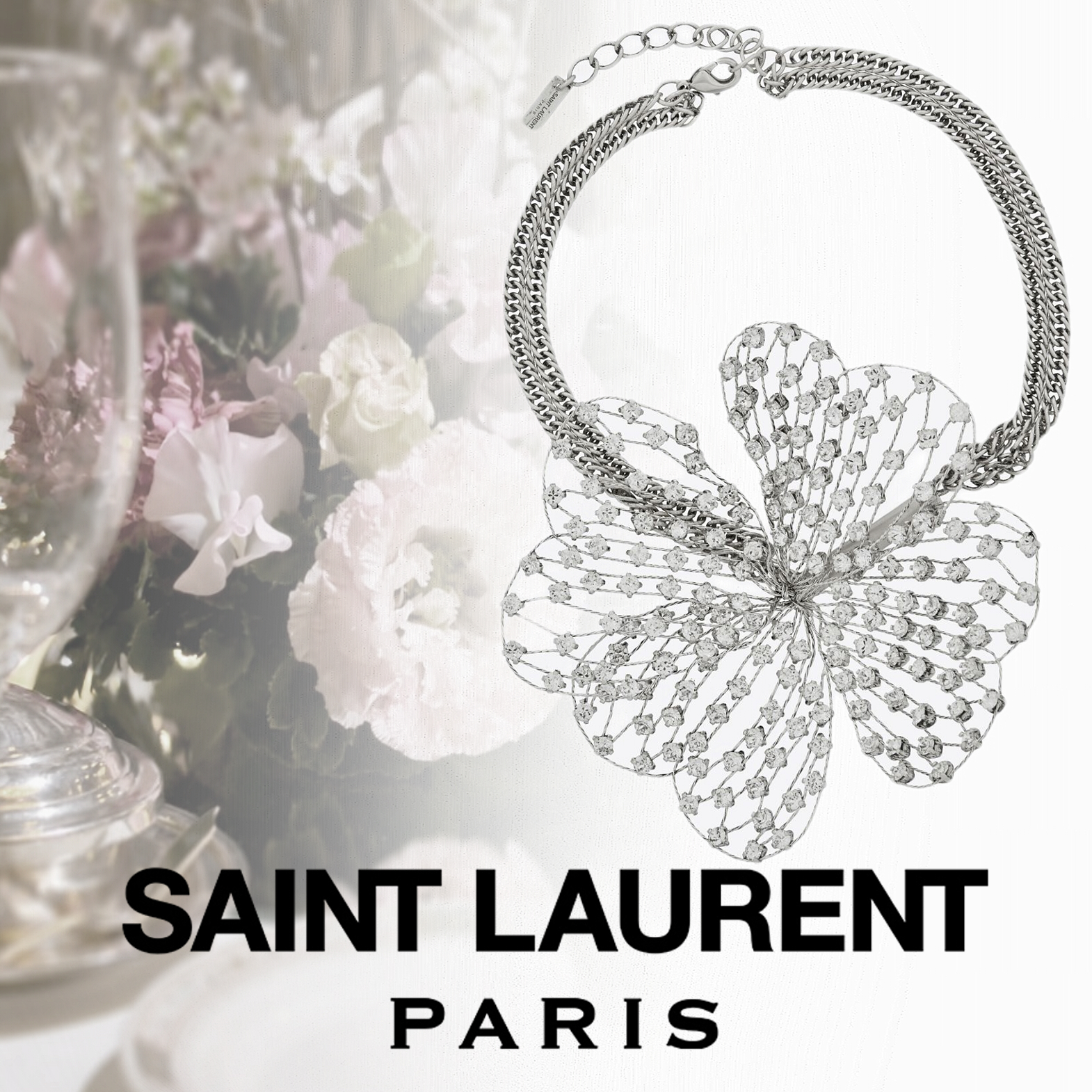 【Saint Laurent】VOGUE掲載!クリスタル レース チョーカー 【Saint Laurent】VOGUE掲載!クリスタル レース チョーカー
