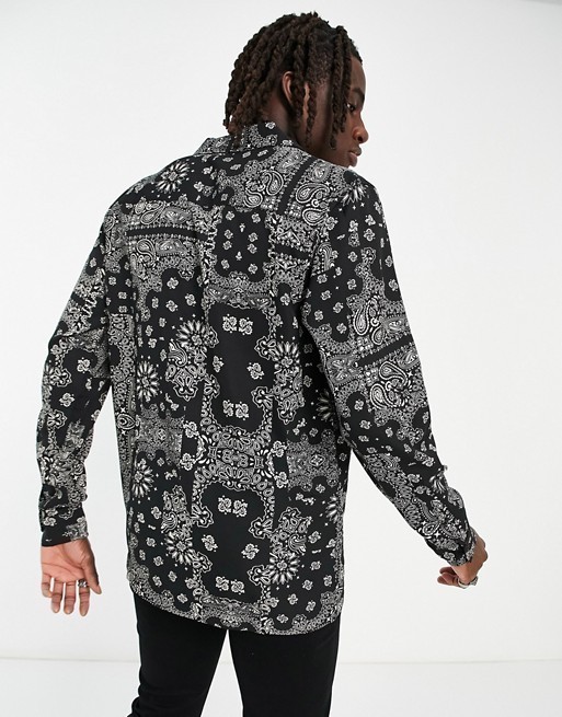 ASOS シャツ ASOS DESIGN ペイズリーバンダナプリントシャツ(2)