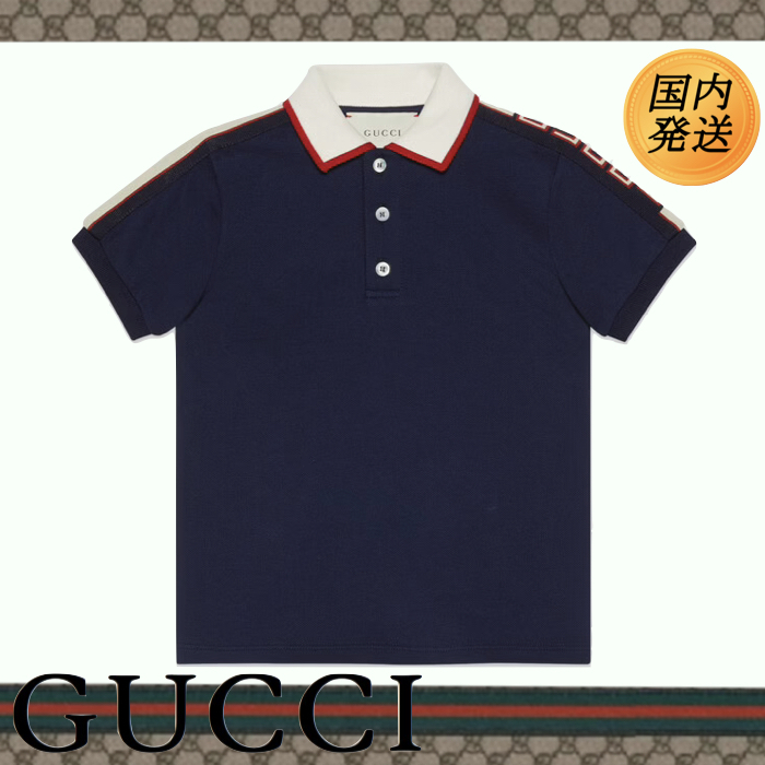 国内発送☆GUCCI】チルドレンズ ロゴ ストライプ ポロシャツ ...