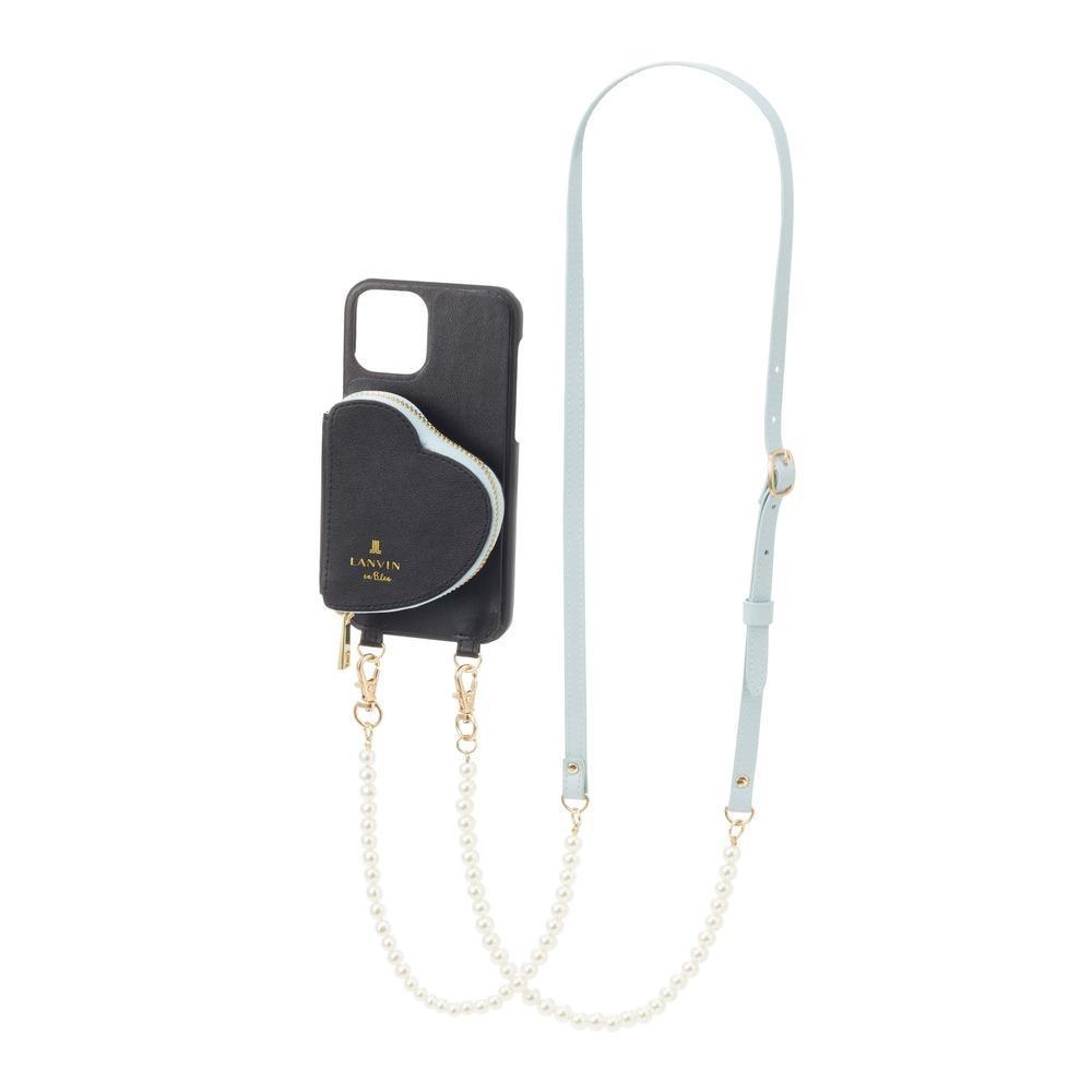 LANVIN en Bleu☆可愛い! ハートポケット iPhone13 mini ケース