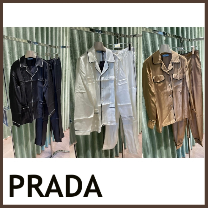 女性に人気! 【日本未入荷】PRADA シルクツイル パジャマ 美しい光沢と艶感 ルームウェア・パジャマ 女性に人気! 【日本未入荷】PRADA シルクツイル パジャマ 美しい光沢と艶感 ルームウェア・パジャマ