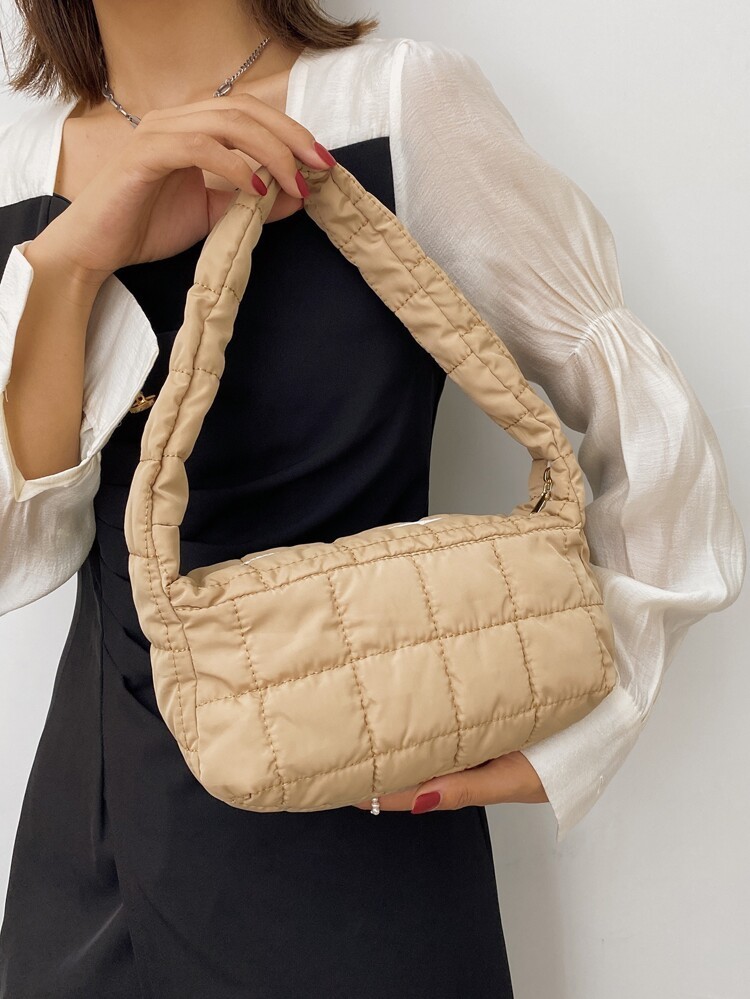 ハンドバッグ 韓国デザイン ミニ スクエア キルティング ハンドバッグ BAG(7)