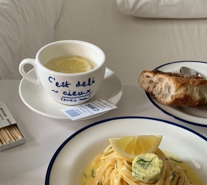 ヴィンテージ陶器レタリングコーヒーカップセット2set