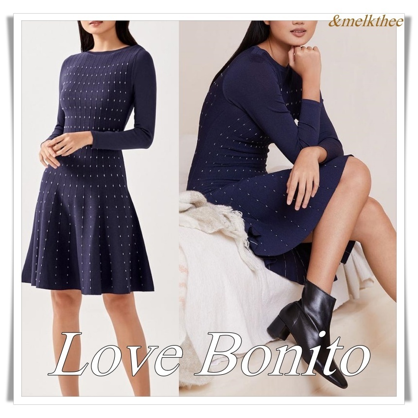 Love Bonito ヴェニードットフィット&フレアワンピース☆ ワンピース Love Bonito ヴェニードットフィット&フレアワンピース☆ ワンピース