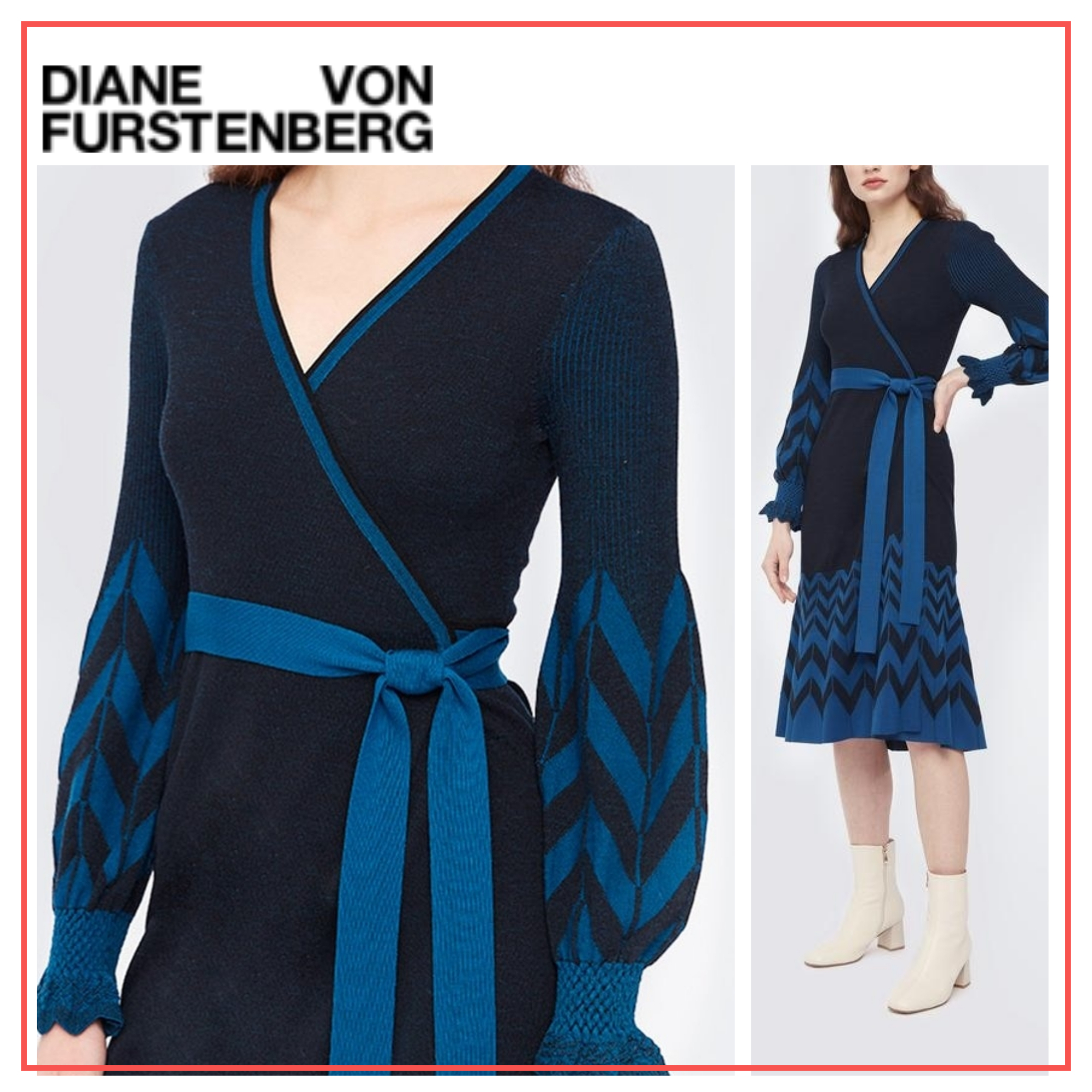 DVF ダイアン ウールニットリボンベルトワンピース ワンピース DVF ダイアン ウールニットリボンベルトワンピース ワンピース