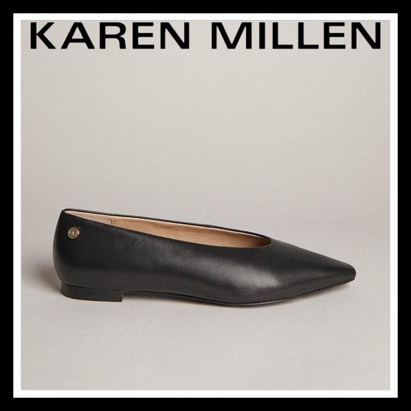 KarenMillen★Premium Leather Flats レザーフラットパンプス フラットシューズ KarenMillen★Premium Leather Flats レザーフラットパンプス フラットシューズ