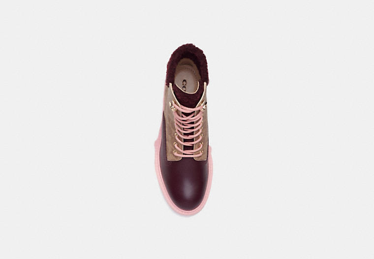 Coach ショートブーツ・ブーティ COACH Lorimer Logo Print Leather Shearling Collar Booties(3)