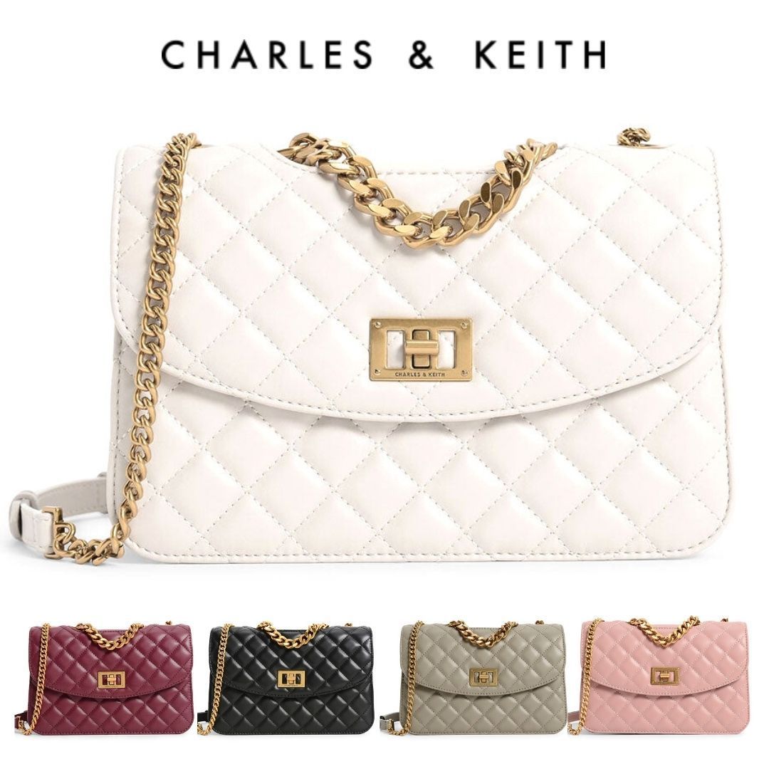 【Charles&Keith】キルテッド クラッチ バッグ 送料込 数量は多い
