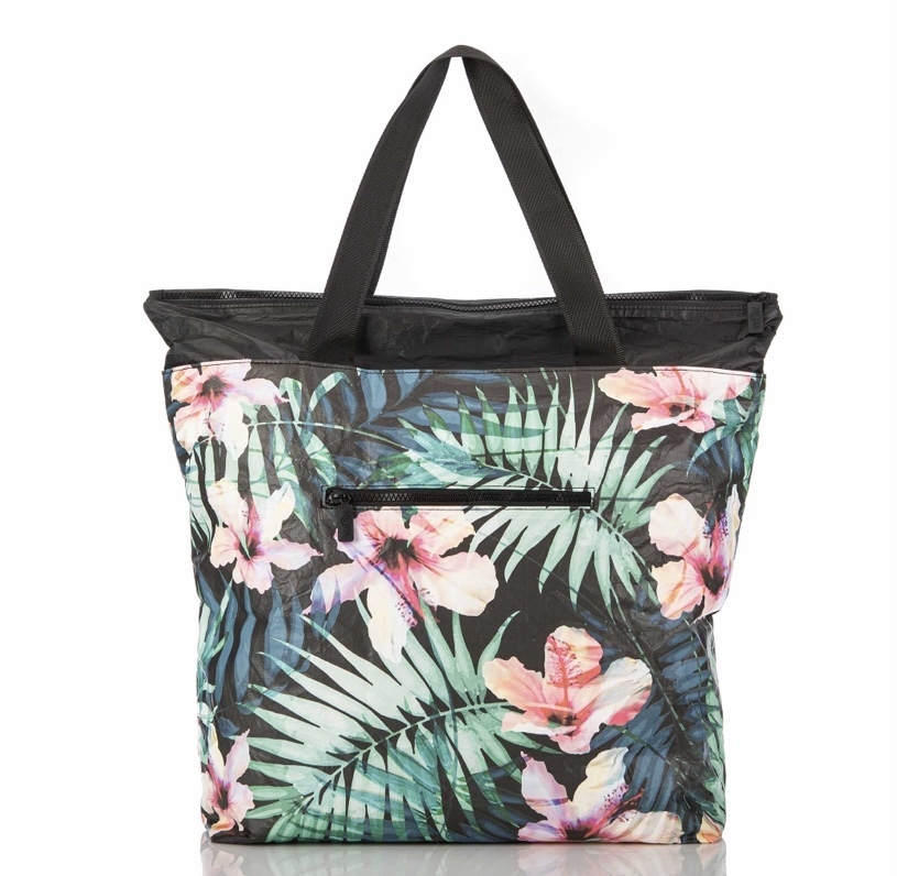 ALOHA COLLECTION トートバッグ ALOHA collection.ジッパー付トート DayTripper 黒/ハイビスカス(3)