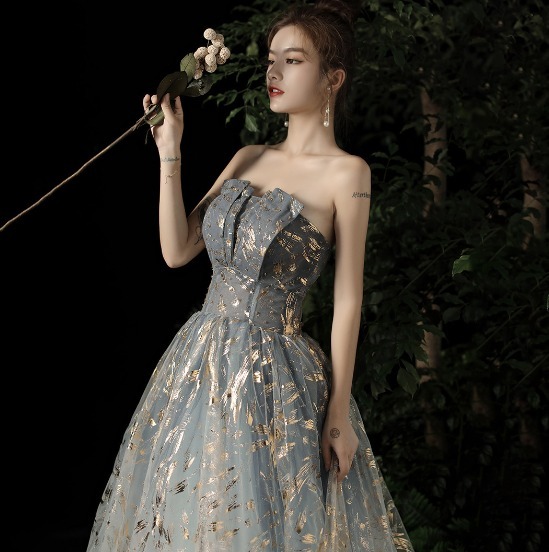 パーティードレス ロング オフショルダー キラキラ ドレス ロング オフショルダー キラキラ 上品 パーティー 結婚式