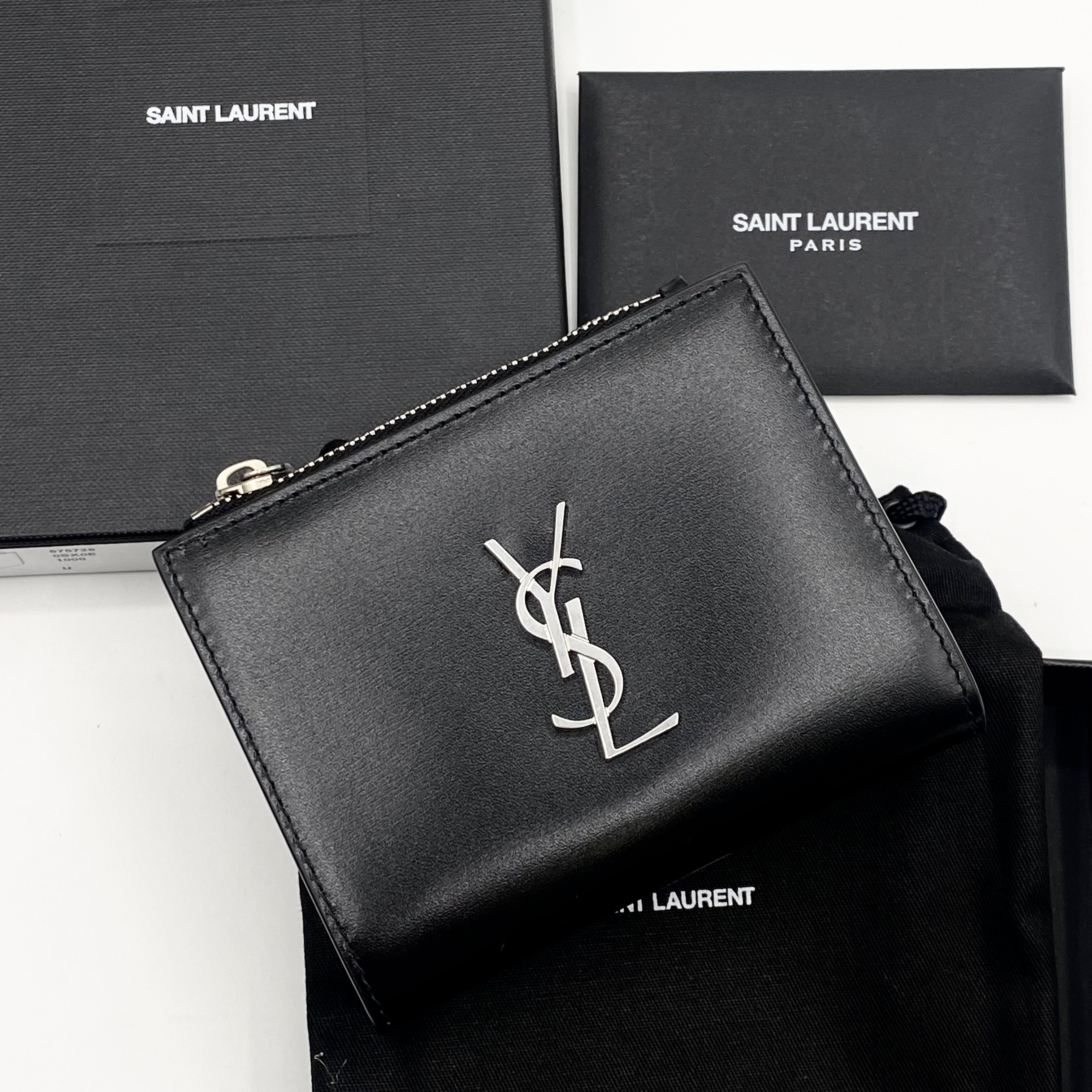 関税送料無料【Saint Laurent】レザー ウォレット