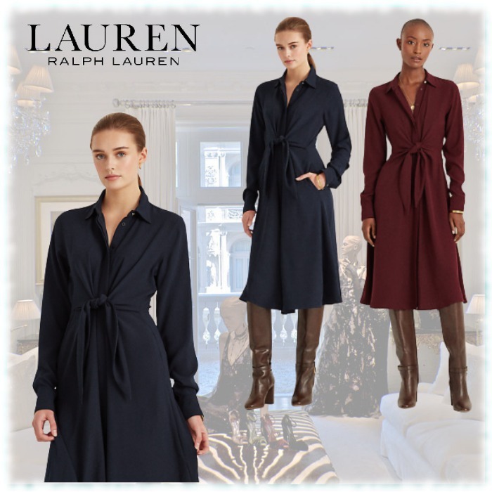 新作☆Ralph Lauren(ラルフ)Georgette シャツワンピース