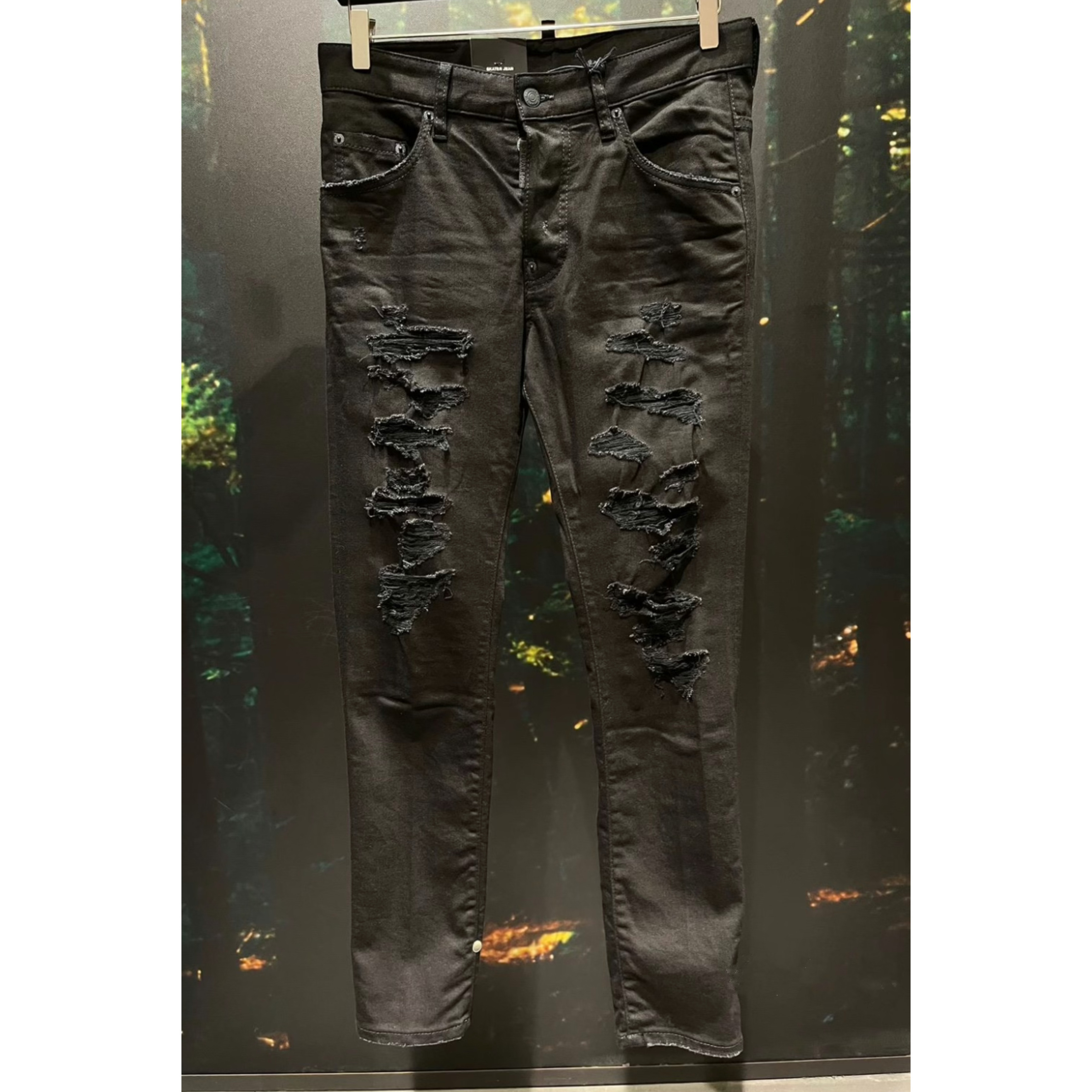 D SQUARED2 デニム・ジーパン DSQUARED2 デニムパンツ ロゴ ダメージ カジュアル ブラック(2)