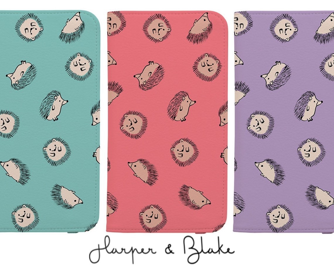 送関込【Harper & Blake】UK発!手帳型スマホケース Hedgehogs/鼠