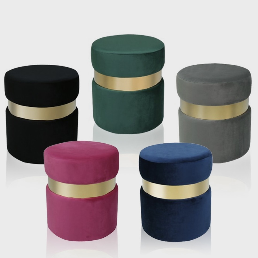 【デザイン家具】カラー豊富♪ゴールド ライン スツール/5colors