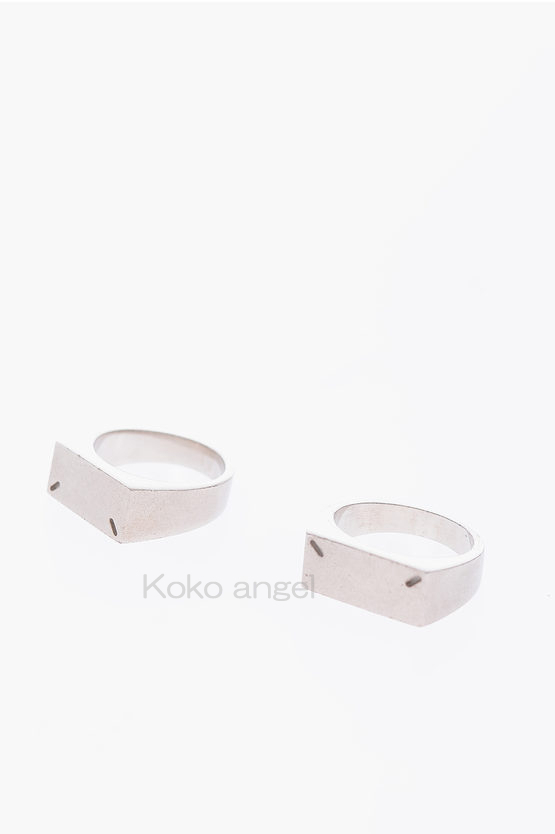 Shop Maison Margiela Two stackable rings ...